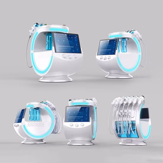 7 in 1 스마트 아이스 블루 피부 분석 시스템 초음파 RF